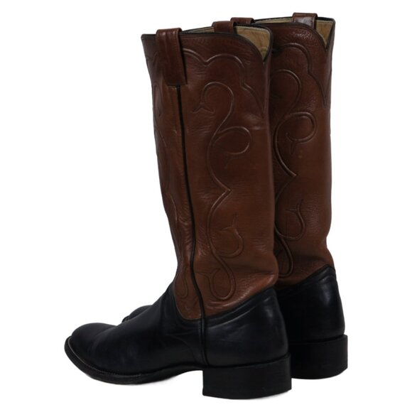 James Leddy Vintage Cowboy Boots Custom Handmade Monogram Inlay Womens 6.5 or 7 - Picture 8 of 13